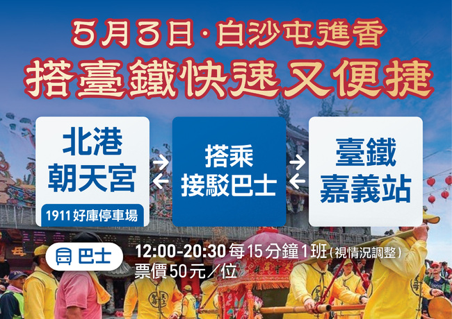 白沙屯媽祖徒步進香起程   5/3、5/11 交通部繼續提供公路直達接駁服務 | 華視市場快訊